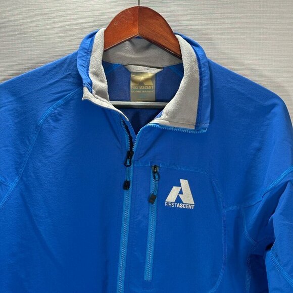 Eddie Bauer First Ascent Jacket Mens Small Full Zip Blue Nylon Windbreaker - Picture 2 of 14